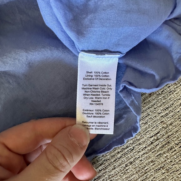 Vineyard Vines Ruffle One Shoulder Blue Eyelet Dress - Picture 5 of 6